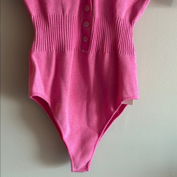 JACQUEMUS Le Splash Yauco Ribbed Plunging V-Neck Bodysuit FR 36 - Picture 4 of 7